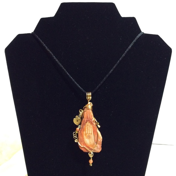 Jewelry - Hamsa Wire wrapped marble pendant